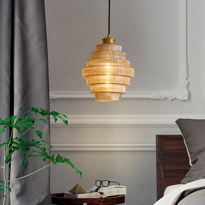 Flaskformad glas pendellampa med vintage design för kök matsal och vardagsrum