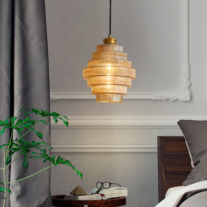 Flaskformad glas pendellampa med vintage design för kök matsal och vardagsrum
