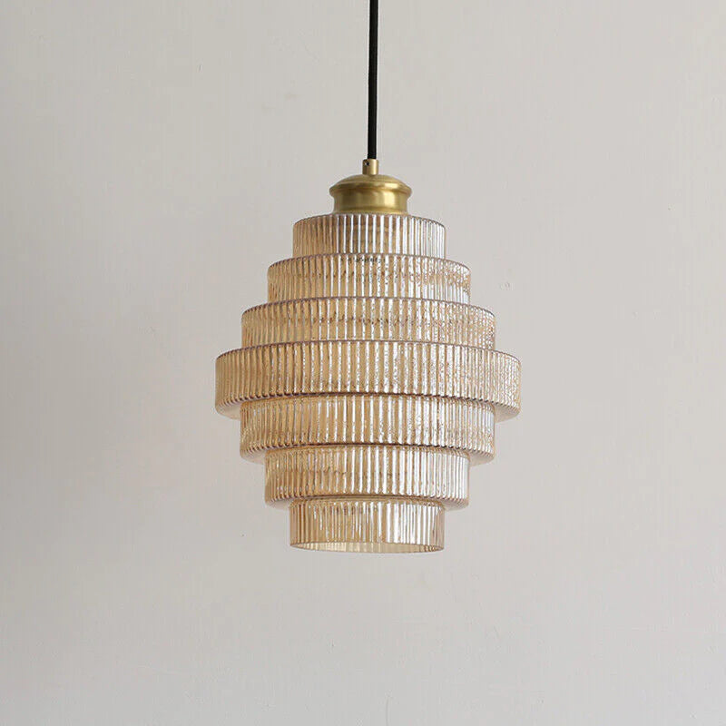 Flaskformad glas pendellampa med vintage design för kök matsal och vardagsrum