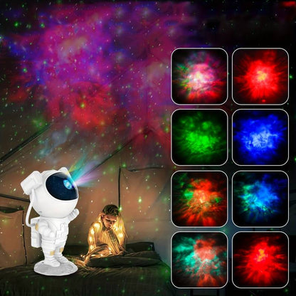 Astronaut galaxylampa med stjärn- och nebulosaprojektor för sovrum vardagsrum och barnrum