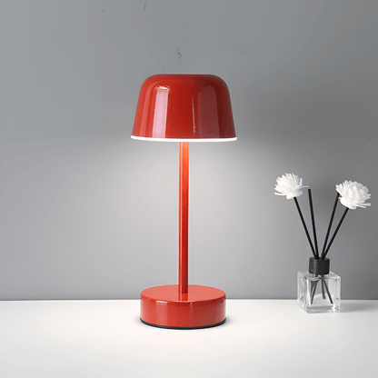 Retro färgglad LED bordslampa i metall med dimbart ljus och sladdlös design