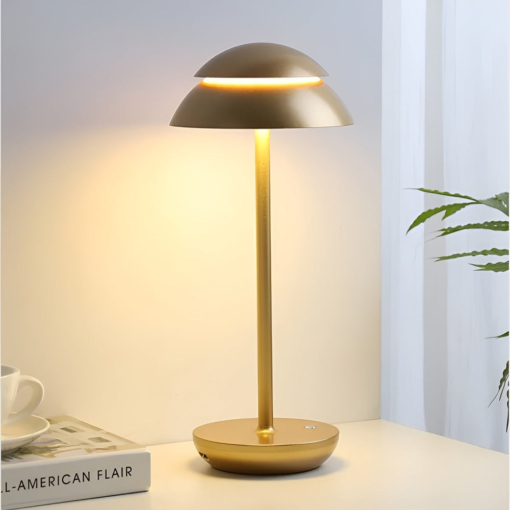 Sladdlös LED bordslampa retrodesign paraplyform med dimmer