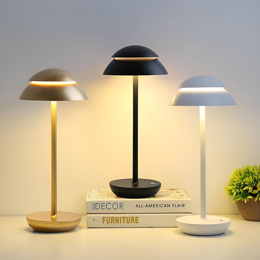 Sladdlös LED bordslampa retrodesign paraplyform med dimmer