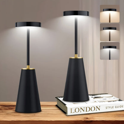 Sladdlös LED bordslampa i metall med dimbart touch ljus och modern design