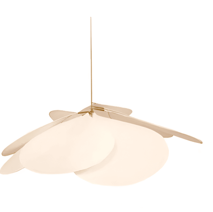 Blominspirerad pendellampa i tyg med LED och skandinavisk design