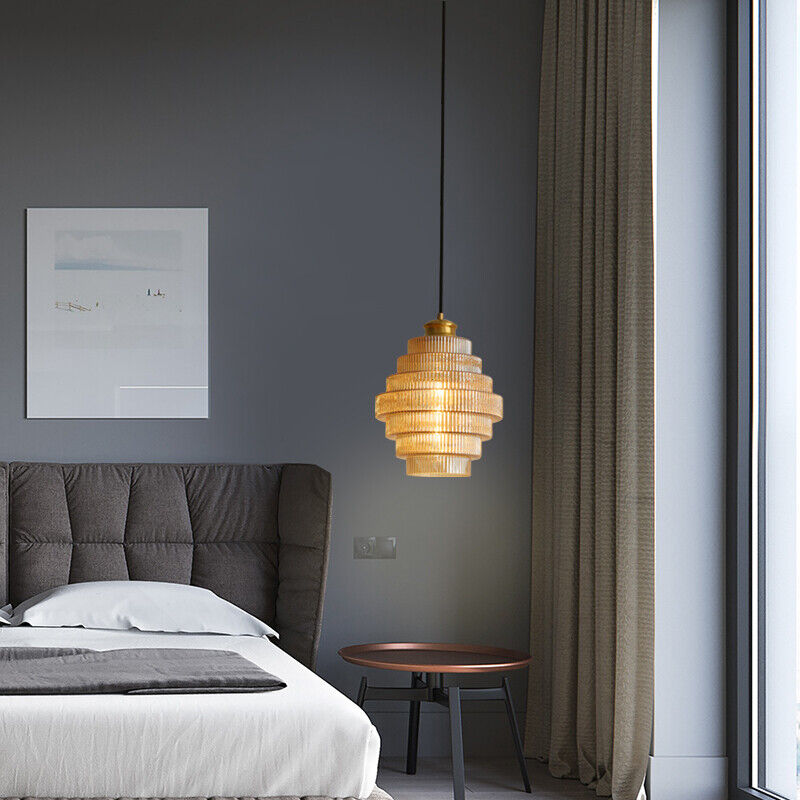 Flaskformad glas pendellampa med vintage design för kök matsal och vardagsrum