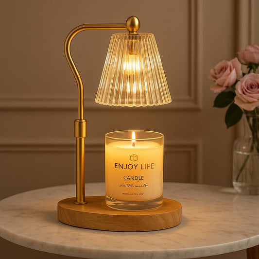 Nordlume | Nordisk glas ljusvärmare lampa med timerfunktion och dimning