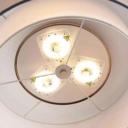 Modern Rund Taklampa med Vävd Lampskärm – Elegant LED Plafond för Inomhusbelysning