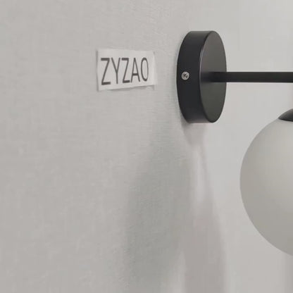 Nordic Vägglampa med Dubbel eller en Glasglob LED Svart Metall E27 Armatur