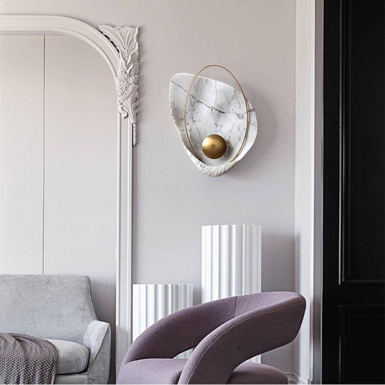 Modern konstnärlig vägglampa i skalformad design