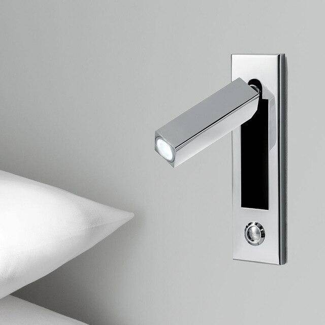 Vägglampa LED i metall med läsarm och infällbar design