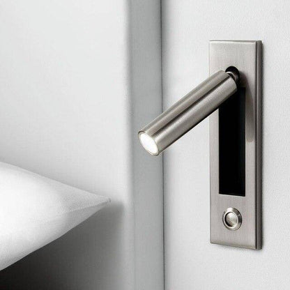 Vägglampa LED i metall med läsarm och infällbar design