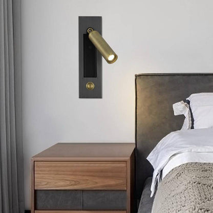 Vägglampa LED i metall med läsarm och infällbar design