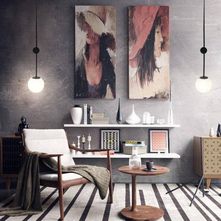 Modern vägglampa i metall med frostat glas för sovrum, vardagsrum och hall