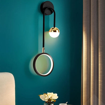 Modern vägglampa i geometrisk design med LED-belysning för sovrum och vardagsrum