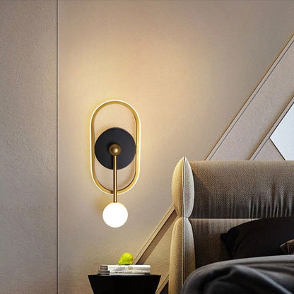 Modern vägglampa i geometrisk design med LED-belysning för sovrum och vardagsrum