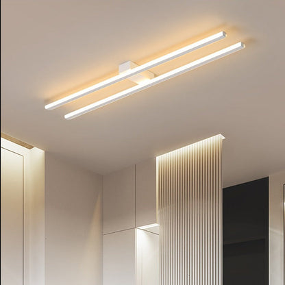 Modern taklampa med dubbla ljuspaneler i minimalistisk design