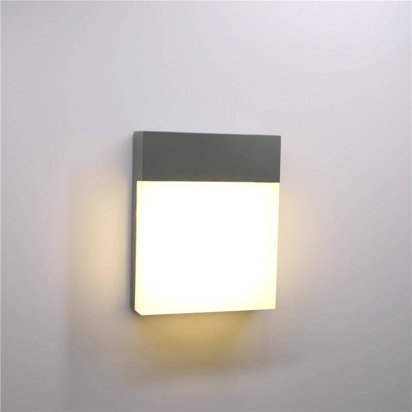 Vattentät LED-vägglampa i aluminium IP65 med modern rektangulär design