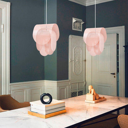 Modern perforerad metallpendel i rosa för kök matsal vardagsrum och sovrum