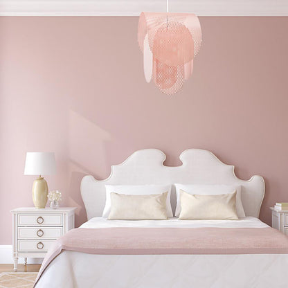Modern perforerad metallpendel i rosa för kök matsal vardagsrum och sovrum