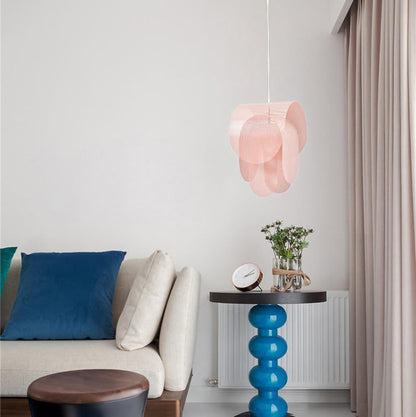 Modern perforerad metallpendel i rosa för kök matsal vardagsrum och sovrum