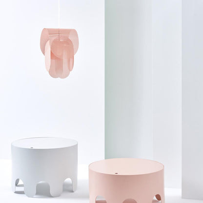 Modern perforerad metallpendel i rosa för kök matsal vardagsrum och sovrum