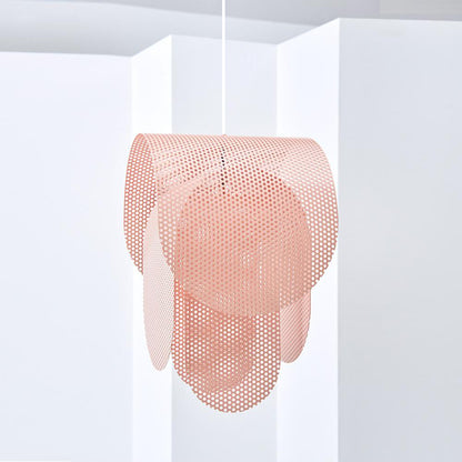 Modern perforerad metallpendel i rosa för kök matsal vardagsrum och sovrum