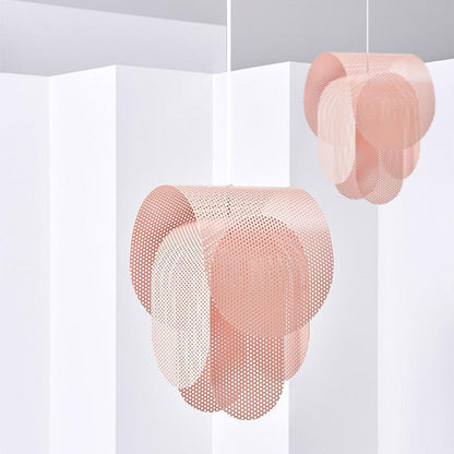 Modern perforerad metallpendel i rosa för kök matsal vardagsrum och sovrum