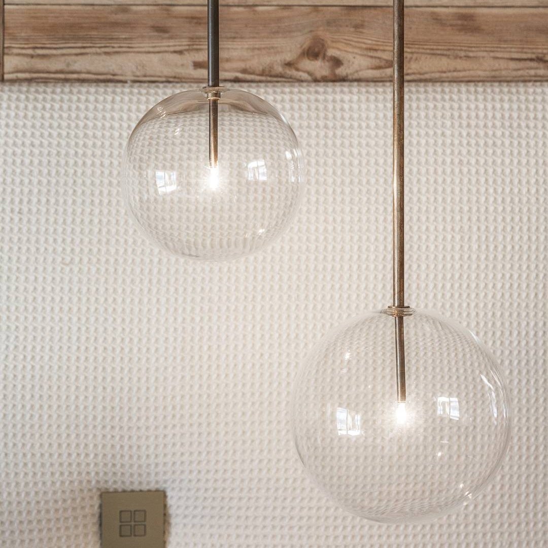 Modern glasboll pendellampa LED taklampa för matsal sovrum kök