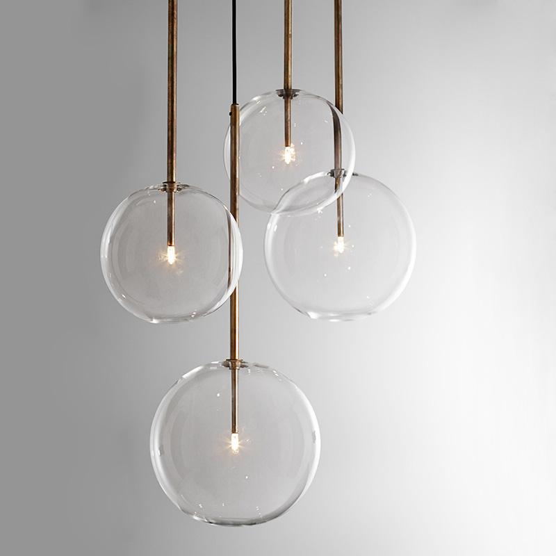 Modern glasboll pendellampa LED taklampa för matsal sovrum kök