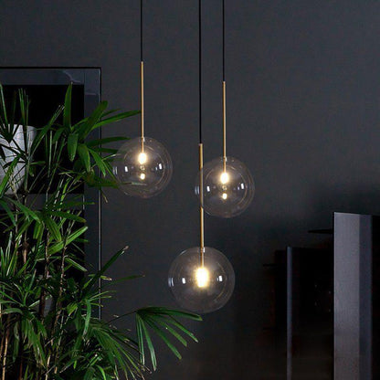 Modern glasboll pendellampa LED taklampa för matsal sovrum kök