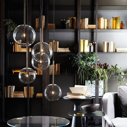 Modern glasboll pendellampa LED taklampa för matsal sovrum kök
