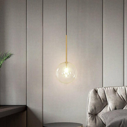 Modern glasboll pendellampa LED taklampa för matsal sovrum kök