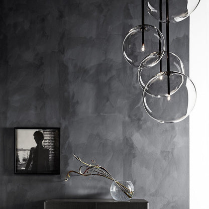Modern glasboll pendellampa LED taklampa för matsal sovrum kök