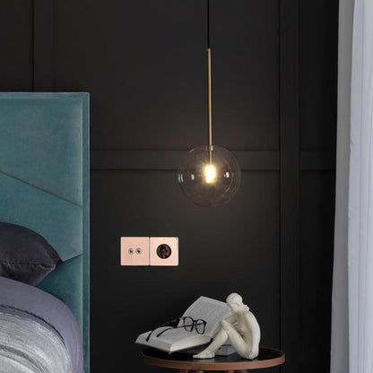 Modern glasboll pendellampa LED taklampa för matsal sovrum kök