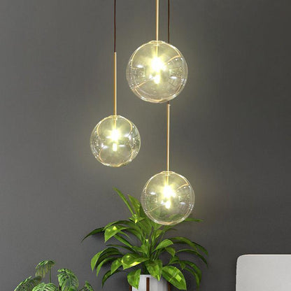 Modern glasboll pendellampa LED taklampa för matsal sovrum kök