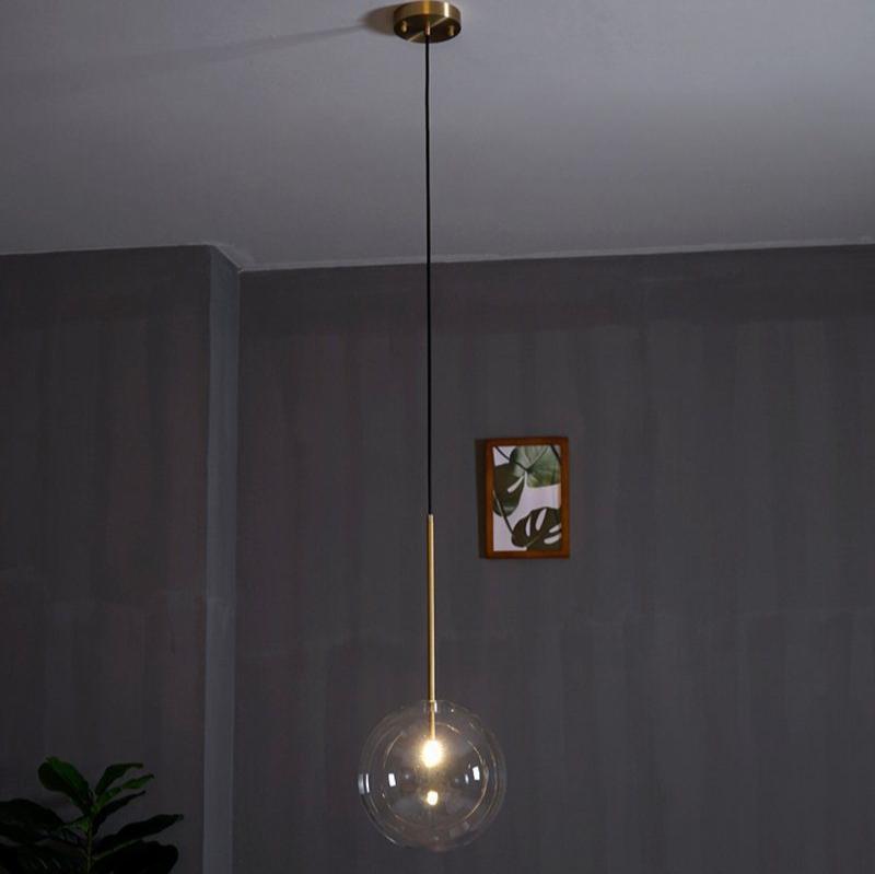 Modern glasboll pendellampa LED taklampa för matsal sovrum kök