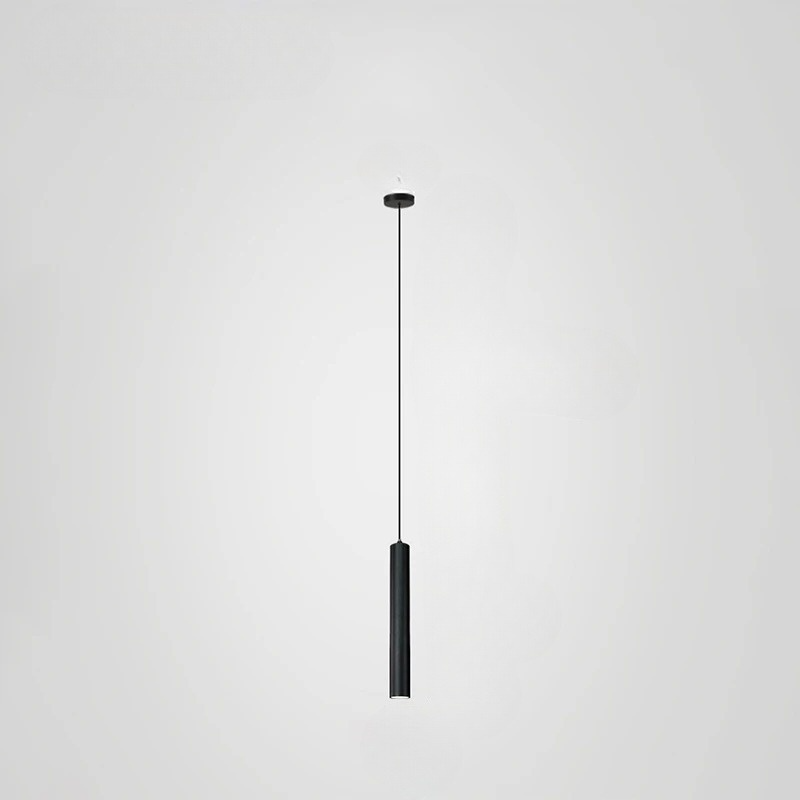 Minimalistisk cylinderformad LED pendellampa svart för sovrum matsal