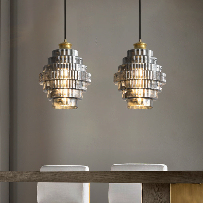Flaskformad glas pendellampa med vintage design för kök matsal och vardagsrum