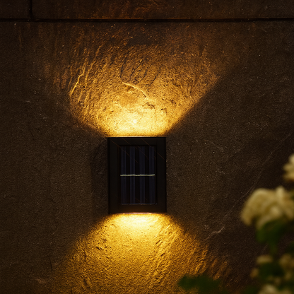 Lumostep | Solcells LED-vägglampa – vattentät utomhusbelysning för trädgård och uteplats