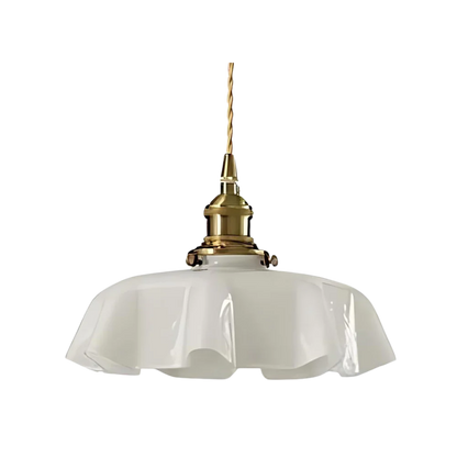 Retro pendellampa i glas och mässing med klassisk design för kök och matsal