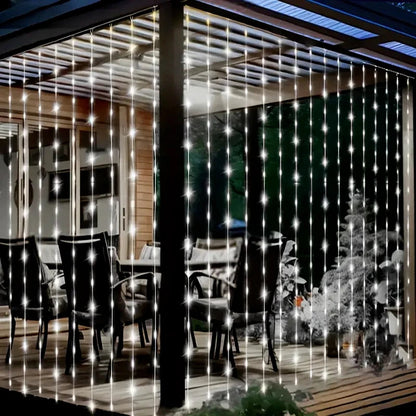Glowdrape | Solcells LED-gardinlampor – dekorativ utomhusbelysning för trädgård