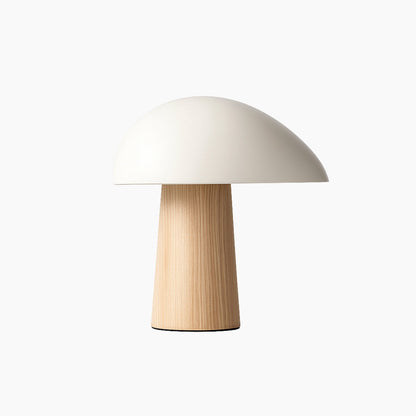 Vit svampformad bordslampa med modern skandinavisk design för sovrum och vardagsrum