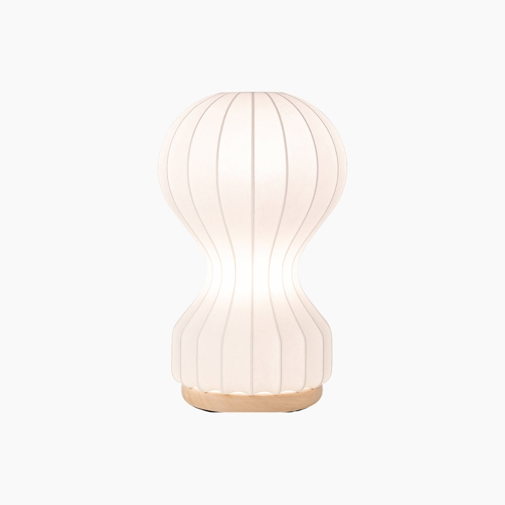 Modern vit cocoon bordslampa med skulptural design för sovrum vardagsrum och läshörna
