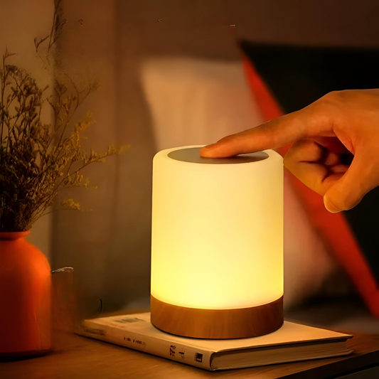 Modern RGB touchlampa med justerbar ljusstyrka och färgval för sovrum vardagsrum och kontor