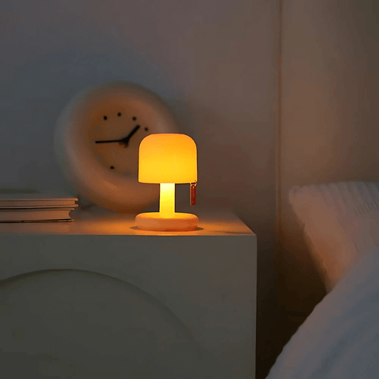 Trådlös mini svampformad LED nattlampa med touch funktion och uppladdningsbar design