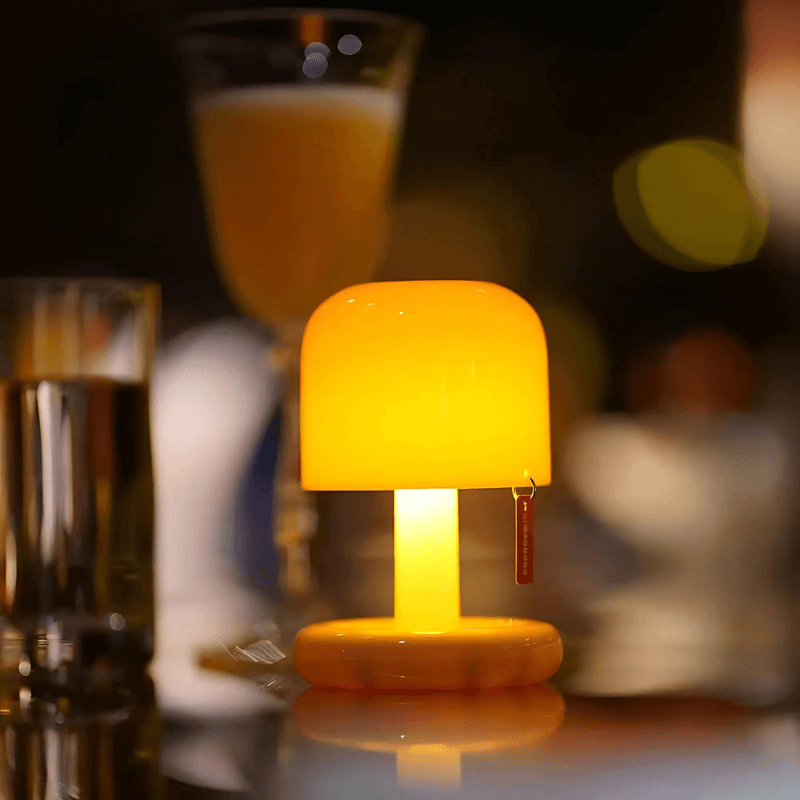 Trådlös mini svampformad LED nattlampa med touch funktion och uppladdningsbar design