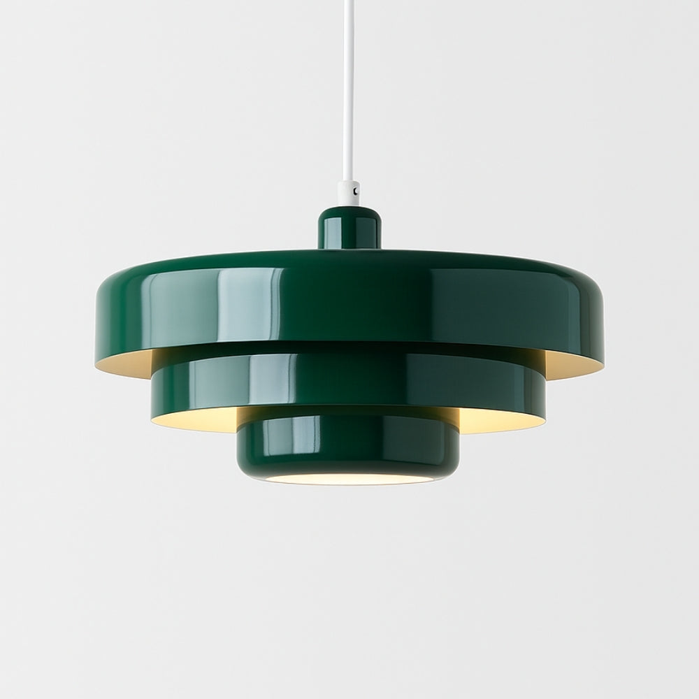 Dansk pendellampa i retrostil – färgstark taklampa i aluminium för kök och matsal